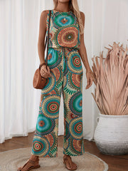 Casual Mandala Print Jumpsuit for Women – Sleeveless and Breathable for Summer Days