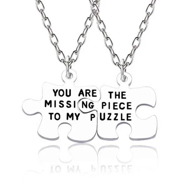 Missing Puzzle Pieces Necklace - For Your Perfect Match on Valentine's Day